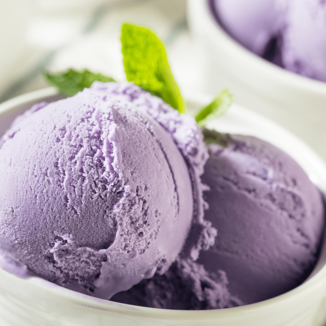 Violette crème glacée. Fleurs de saveur délicate